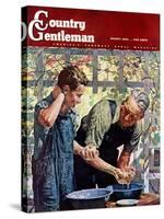 "Washing Up for Supper," Country Gentleman Cover, August 1, 1944-Douglas Crockwell-Stretched Canvas