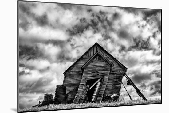Washington. Abandoned Leaning Schoolhouse in Palouse Farm Country-Dennis Flaherty-Mounted Photographic Print