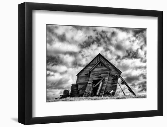 Washington. Abandoned Leaning Schoolhouse in Palouse Farm Country-Dennis Flaherty-Framed Premium Photographic Print