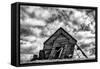 Washington. Abandoned Leaning Schoolhouse in Palouse Farm Country-Dennis Flaherty-Framed Stretched Canvas