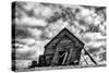 Washington. Abandoned Leaning Schoolhouse in Palouse Farm Country-Dennis Flaherty-Stretched Canvas