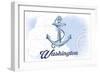 Washington - Anchor - Blue - Coastal Icon-Lantern Press-Framed Art Print