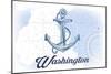 Washington - Anchor - Blue - Coastal Icon-Lantern Press-Mounted Art Print