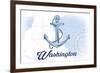 Washington - Anchor - Blue - Coastal Icon-Lantern Press-Framed Art Print