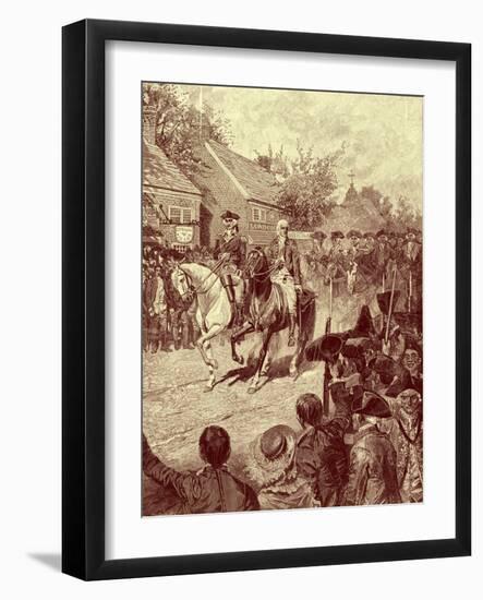 Washington and Clinton ride into New York-Howard Pyle-Framed Giclee Print