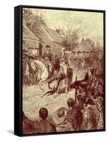 Washington and Clinton ride into New York-Howard Pyle-Framed Stretched Canvas