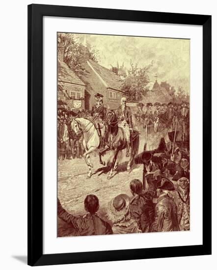 Washington and Clinton ride into New York-Howard Pyle-Framed Giclee Print