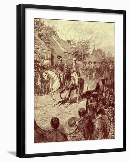 Washington and Clinton ride into New York-Howard Pyle-Framed Giclee Print