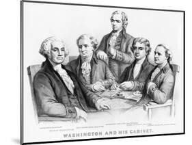 Washington and His Cabinet-Currier & Ives-Mounted Giclee Print
