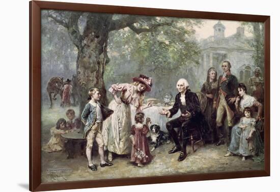 Washington and His Family-Jean Leon Gerome Ferris-Framed Giclee Print