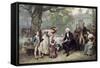 Washington and His Family-Jean Leon Gerome Ferris-Framed Stretched Canvas