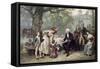 Washington and His Family-Jean Leon Gerome Ferris-Framed Stretched Canvas