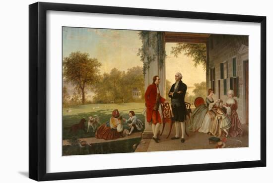 Washington and Lafayette at Mount Vernon, 1784, 1859-Rossiter & Mignot-Framed Art Print