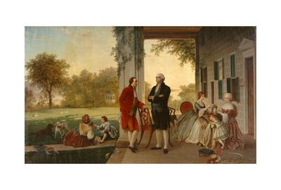 Washington and Lafayette at Mount Vernon Rossiter & Mignot Print Poster 12x20 
