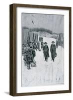 Washington and Steuben at Valley Forge, Illustration from "General Washington" by Woodrow Wilson-Howard Pyle-Framed Giclee Print
