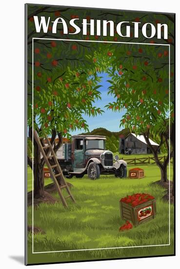 Washington - Apple Harvest-Lantern Press-Mounted Art Print