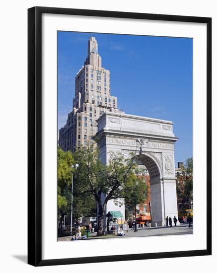 Washington Arch Stands in Washington Place with Backdrop of High Rise Buildings, Greenwich Village-John Warburton-lee-Framed Photographic Print