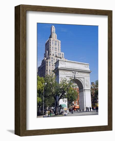 Washington Arch Stands in Washington Place with Backdrop of High Rise Buildings, Greenwich Village-John Warburton-lee-Framed Photographic Print