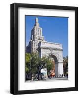 Washington Arch Stands in Washington Place with Backdrop of High Rise Buildings, Greenwich Village-John Warburton-lee-Framed Photographic Print