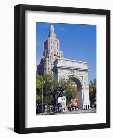 Washington Arch Stands in Washington Place with Backdrop of High Rise Buildings, Greenwich Village-John Warburton-lee-Framed Photographic Print