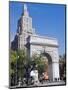 Washington Arch Stands in Washington Place with Backdrop of High Rise Buildings, Greenwich Village-John Warburton-lee-Mounted Photographic Print