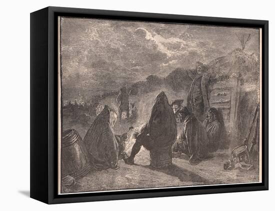 Washington at the Valley Forge by the Camp Fire-Paul Hardy-Framed Stretched Canvas