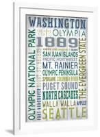 Washington - Barnwood Typography-Lantern Press-Framed Art Print