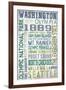 Washington - Barnwood Typography-Lantern Press-Framed Art Print