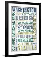 Washington - Barnwood Typography-Lantern Press-Framed Art Print