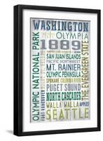 Washington - Barnwood Typography-Lantern Press-Framed Art Print