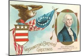 Washington Birthday Greetings-null-Mounted Art Print