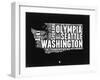 Washington Black and White Map-NaxArt-Framed Art Print