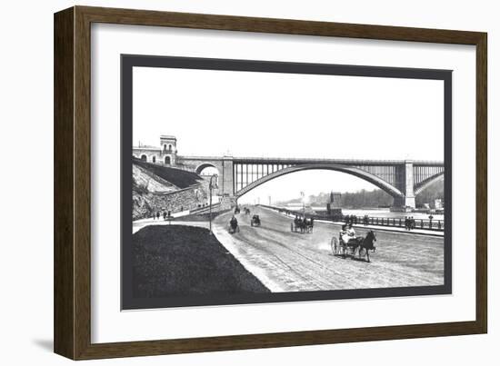 Washington Bridge and Speedway, New York City-William Henry Jackson-Framed Art Print