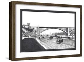 Washington Bridge and Speedway, New York City-William Henry Jackson-Framed Art Print