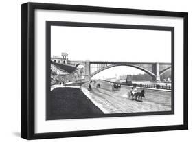 Washington Bridge and Speedway, New York City-William Henry Jackson-Framed Art Print