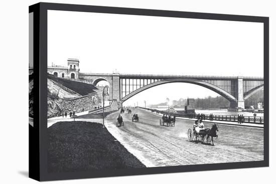 Washington Bridge and Speedway, New York City-William Henry Jackson-Stretched Canvas