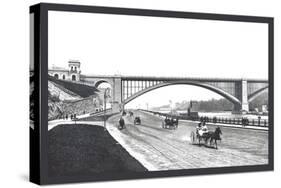 Washington Bridge and Speedway, New York City-William Henry Jackson-Stretched Canvas