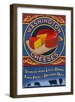 Washington - Cheese Vintage Sign-Lantern Press-Framed Art Print