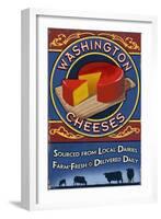 Washington - Cheese Vintage Sign-Lantern Press-Framed Art Print