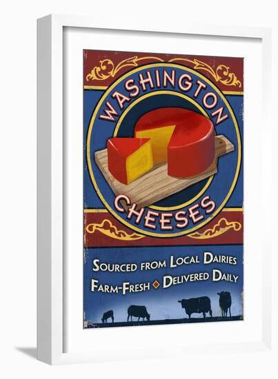 Washington - Cheese Vintage Sign-Lantern Press-Framed Art Print