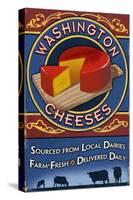 Washington - Cheese Vintage Sign-Lantern Press-Stretched Canvas