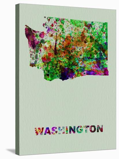 Washington Color Splatter Map-NaxArt-Stretched Canvas