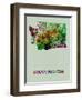 Washington Color Splatter Map-NaxArt-Framed Art Print