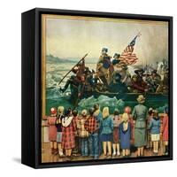 "Washington Crossing the Delaware", February 24, 1951-Stevan Dohanos-Framed Stretched Canvas