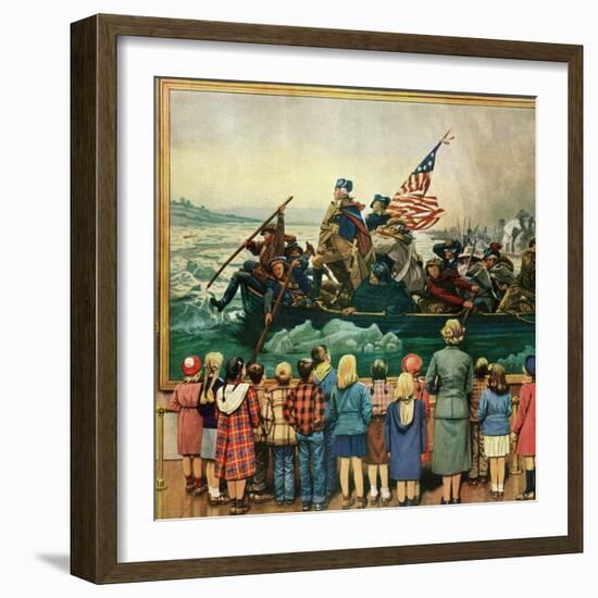 "Washington Crossing the Delaware", February 24, 1951-Stevan Dohanos-Framed Giclee Print