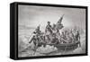 Washington Crossing the Delaware Near Trenton, New Jersey, Christmas 1776, from 'Illustrations of…-Emanuel Leutze-Framed Stretched Canvas