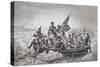 Washington Crossing the Delaware Near Trenton, New Jersey, Christmas 1776, from 'Illustrations of…-Emanuel Leutze-Stretched Canvas