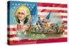 Washington Crossing the Delaware, With Portrait Inset-null-Stretched Canvas