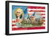Washington Crossing the Delaware, With Portrait Inset-null-Framed Art Print