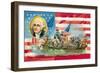 Washington Crossing the Delaware, With Portrait Inset-null-Framed Art Print